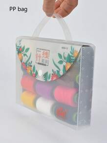 便攜式縫紉箱套裝，旅行和緊急衣物修補DIY，配有線，剪刀，大眼針，針線穿入器 - 顏色組4 - 查看 8