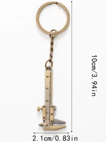 1入組迷你便攜鑰匙扣游標卡尺，測量工具0-40mm，適合給父母和朋友的理想禮物，成為鑰匙、包包和汽車的時尚有趣配飾 - 復古銀色 - 查看 6