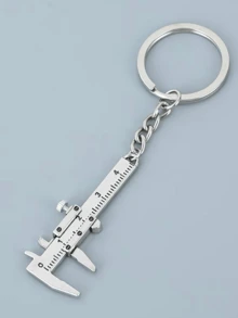 1入組迷你便攜鑰匙扣游標卡尺，測量工具0-40mm，適合給父母和朋友的理想禮物，成為鑰匙、包包和汽車的時尚有趣配飾 - 復古銀色 - 查看 4