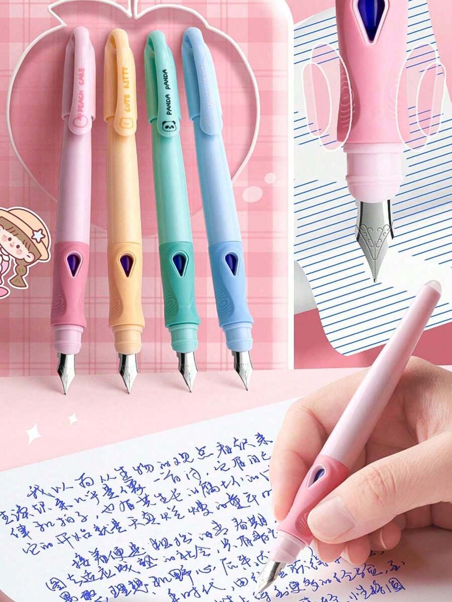 11入組筆組+10入墨水匣，供孩子練習正確姿勢，三指定位可擦筆，圓珠筆替換筆芯，特別用於小學生寫字練習，品質優良，深受學生歡迎，是孩子們的一份好禮物 - 寶藍色 - 查看 1