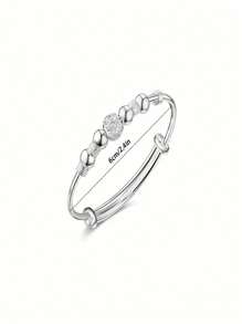 1 Stück luxuriöses elegantes ovales Perlen Armband mit Hohlblüten, Silber 925 plattiert, exquisites rotierendes Kupferball Design Armband. Vielseitiger Schmuckdekor, ein tolles Geschenk für Frauen zu Feiertagen und Geburtstagen