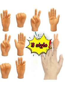 5pcs Random Tiny Hands Finger Puppets Mini Hands - Yellow - View 9