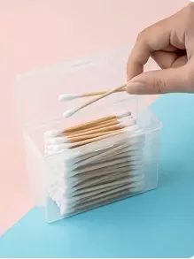 10pcs/8pcs/4pcs/3pcs/2pcs/1pc Transparent Flip Cover Plastic Storage Box, Makeup Brush, Toothpick, Card Holder, Organizer - Clear - View 8
