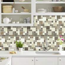 Peel And Stick Mosaic Sticker Kitchen Backsplash Tiles, Bathroom Wall Sticker Square Shape Design - Multicolor - View 8