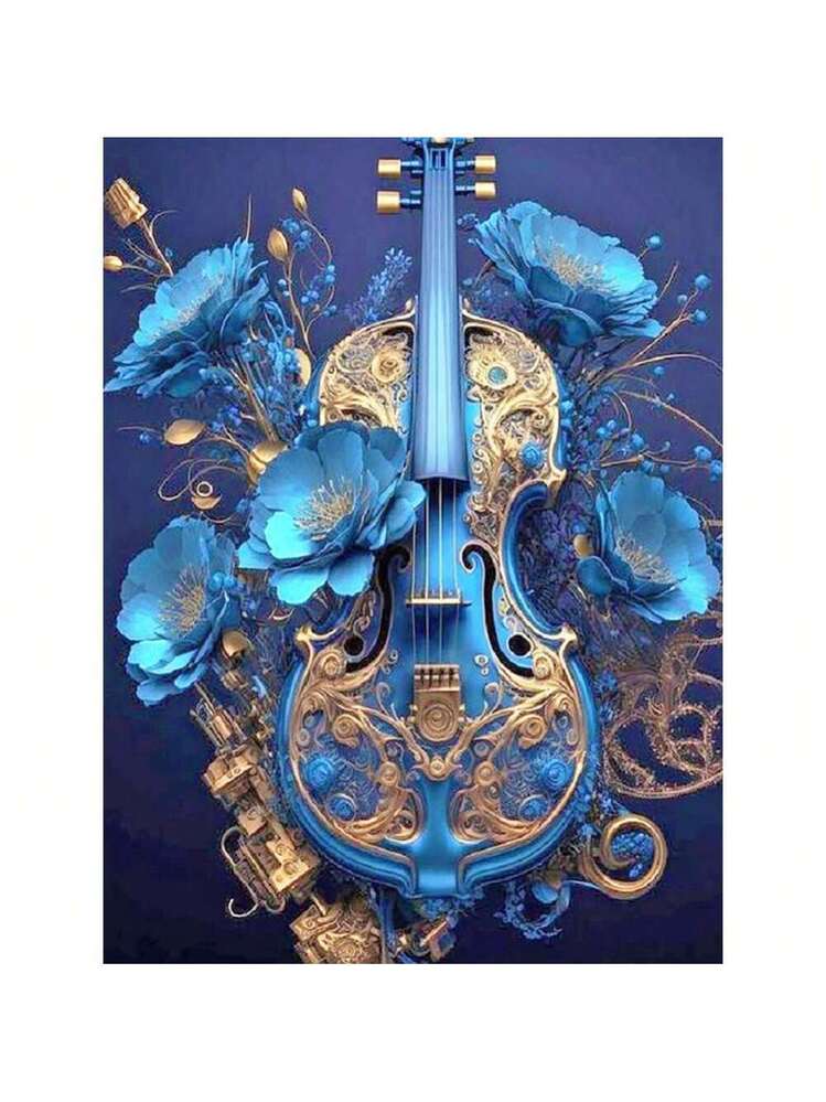 Large Size Flowers And Musical Instruments 40x50cm(Canvas) Full