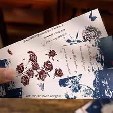 30入組玫瑰詩書籤套裝，白色花紙備忘錄書頁標記，獨特閱讀禮物