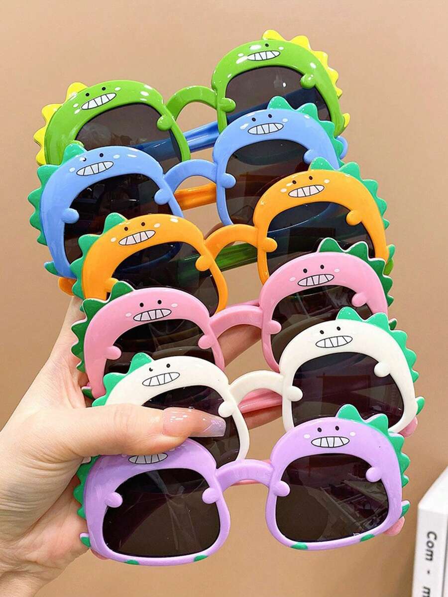 1 Pair Of Children Lovely Cartoon Glasses Dinosaur And Fashion Glasses For Boys & Girls Eye Protection - Black - View 1