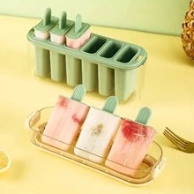 Molde de helado de 6 compartimentos, paleta de hielo congelado, triturador de helado de paleta, cubo de hielo para helado, caja especial para helado casero, molde para paletas, reutilizable, molde para helado, molde fácil de desmontar, apto para hacer paletas caseras, molde DIY para paletas