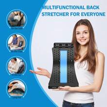 Dụng cụ cáng lưng giảm đau thắt lưng, lưng đa cấp có nam châm, thiết bị giảm đau lưng trên & dưới cho thoát vị đĩa đệm, đau thần kinh tọa, vẹo cột sống - màu đen - Xem 5