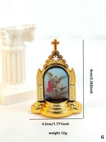 1pc Vintage Resin Plastic Arts Crafted Religious Virgin Mary Angel Tabletop Decoration - Retro Craft Photo Frame Ornaments - View 11