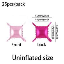 25 chiếc/gói bóng bay hình vuông treo tường nền hai mặt kiểu mới 19 inch, lý tưởng cho tiệc sinh nhật, đám cưới, kỷ niệm, tiệc theo chủ đề, trang trí lễ hội, trang trí tường nền tiệc, Giáng sinh - hoa hồng đỏ + hồng - Xem 3