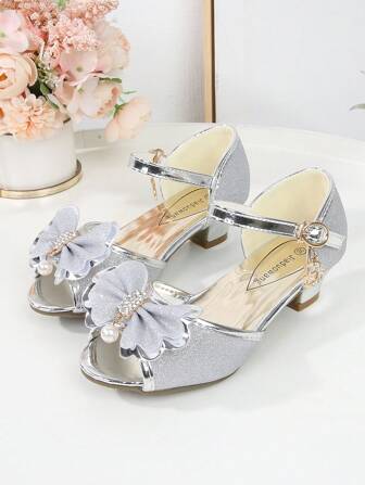 Girls Summer Sandals High-Heeled Soft-Bottomed Princess Shoes