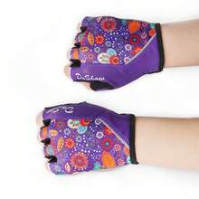 Cycling Gloves Women Purple Hlf Finger Bicycle Gloves Bicycling Gloves Mountain Bike Gloves – Anti Slip Shock Absorbing Padded Breathable Half Finger Short Sports Gloves Accessories For Women Girl - Purple - View 9