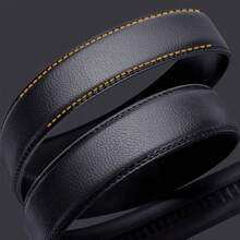 1pc Men Belt Fashionable All-Match Black Belt Leisure Business Automatic Buckle Golden Belt Gift For Boyfriend/Elders/Daily Life Summer, School