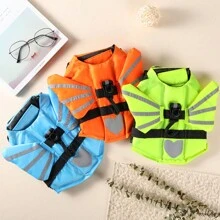 Áo phao cho thú cưng hình cánh thiên thần màu cam, chất liệu vải lưới nhanh khô, có chức năng nổi, khóa dán tiện lợi, thích hợp để gắn vào quần áo bơi cho thú cưng, phụ kiện cho chó. - trái cam - Xem 1