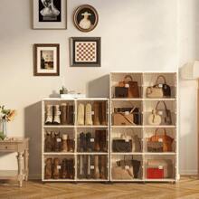 Mayi Box Handbag Storage Organizer For Closet,Purse Storage Organizer,Shoe&Boots Cabinet Storage With Magnetic Door And Wheels,Suitable For Storing Antiques,Books,Toys Etc.