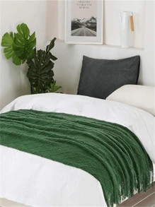 1pc Soft Textured Solid Color Knit Sofa Cover Blanket, Lightweight And Warm, Suitable For Living Room, Outdoor Home Use