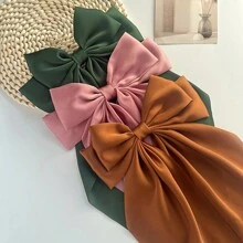 1/3/Pcs/Conjunto 24 Grampos de Cabelo Grandes de cetim Multicoloridos Fashion com Laços Oversized para Mulheres, Meninas, Novidades na Primavera, Vintage, Presilhas de Cabelo de Barrete de Metal com Laço Grande para Acessórios de Cabelo - Multicolorido - Visão 23