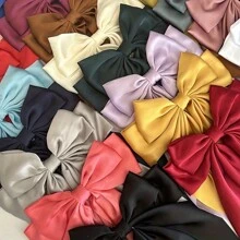 1/3/Pcs/Conjunto 24 Grampos de Cabelo Grandes de cetim Multicoloridos Fashion com Laços Oversized para Mulheres, Meninas, Novidades na Primavera, Vintage, Presilhas de Cabelo de Barrete de Metal com Laço Grande para Acessórios de Cabelo - Multicolorido - Visão 9