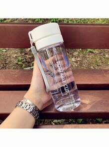 1 bouteille d'eau de sport grande capacité avec double couche et design givré, tasse à thé portable en plastique et conteneur transparent pour l'extérieur d'été - Blanc - Voir 7