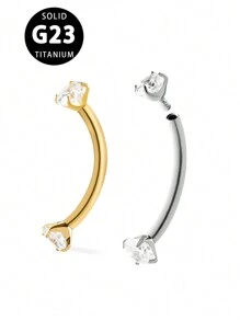 1pc G23 Titanium Internally Thread Golden  16G  Eyebrow Nail Body Piercing Jewelry