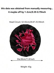 2pcs Elegant Breathable Satin Sleeping Cap - Elastic Sleep Shower Cap, Double Ruffle Trim, Women Silk Satin Sleeping Cap Sleep Bonnet - Black - View 10