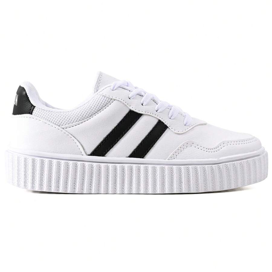 Women Wedge Sneakers - trắng đen - Xem 1