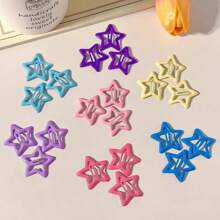 30pcs Women Multicolor Cute Five-Pointed Star Hair Clip Side BB Clip Bangs Clip Suit For Party Daily Use (Packed In OPP Bag) Halloween Claw Clips Hair Claws Hair Barrettes, School Stuff, College