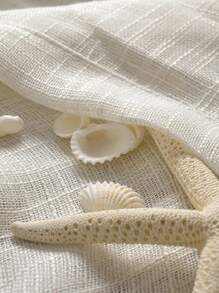 1PC Solid White Semi-Blackout Window Sheer For Versatile Decoration