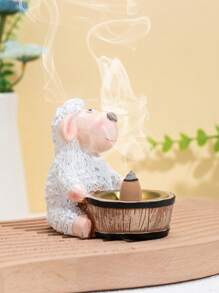 1pc Cute Sheep Shaped Incense Burner, Home Decor - Multicolor - View 4