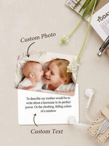 1pc Custom Mom Photo Wallet Card, Personalized Photo Wallet Insert Card, Custom Mom Photo Wallet Card, Personalized Engraved Wallet Card With Picture, Personalised Photo Wallet Purse Card, Wallet Card For Mom, Mother's Day Gift Pets, Grandparents, Children For Christmas, For Winter, For Fall/Autumn, For Holiday Treasure Finds, Winter Fashion, Christmas Gift, Personalized Christmas Ornaments, Personalized Gifts For Women/Men