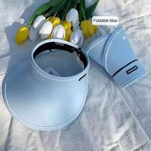 1入女士臉部防曬空頂太陽帽，夏季防曬帽，可折疊空帽，大邊糖果色太陽帽，戶外騎行女士遮陽帽 - 彩色 - 查看 10