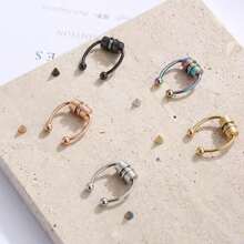 1pc  Women Fake Piercing Nose Ring Hoop Septum Non Piercing Nose Clip Rock HipHoop - Multicolor - View 4
