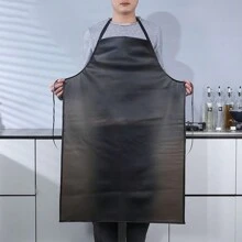 1pc Plastic Wash-Free Apron For Home Kitchen, Waterproof And Oil-Proof, Modern Catering Uniform For Summer,Kitchen,Bathroom,Home,Household Suppliers - Black - View 7