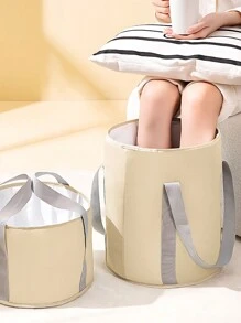 1 pieza de cuenco de baño de pies portátil plegable - Alivia y refresca tus pies en cualquier lugar y en cualquier momento para mujeres y hombres