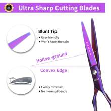 KIM JONG YI 7pcs Hair Cutting Scissors Set With Hair Cutting Scissors, Thinning Scissors, Salon Haircutting Scissors, Shaving Razor, Hair Salon Professional Hairdressing Accessories, Hair Tools, Hair Products And Accessories For Barber Salon Beauty Travel Essentials
