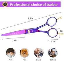 KIM JONG YI 7pcs Hair Cutting Scissors Set With Hair Cutting Scissors, Thinning Scissors, Salon Haircutting Scissors, Shaving Razor, Hair Salon Professional Hairdressing Accessories, Hair Tools, Hair Products And Accessories For Barber Salon Beauty Travel Essentials