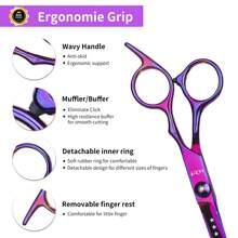 KIM JONG YI 7pcs Hair Cutting Scissors Set With Hair Cutting Scissors, Thinning Scissors, Salon Haircutting Scissors, Shaving Razor, Hair Salon Professional Hairdressing Accessories, Hair Tools, Hair Products And Accessories For Barber Salon Beauty Travel Essentials