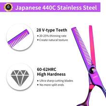 KIM JONG YI 7pcs Hair Cutting Scissors Set With Hair Cutting Scissors, Thinning Scissors, Salon Haircutting Scissors, Shaving Razor, Hair Salon Professional Hairdressing Accessories, Hair Tools, Hair Products And Accessories For Barber Salon Beauty Travel Essentials