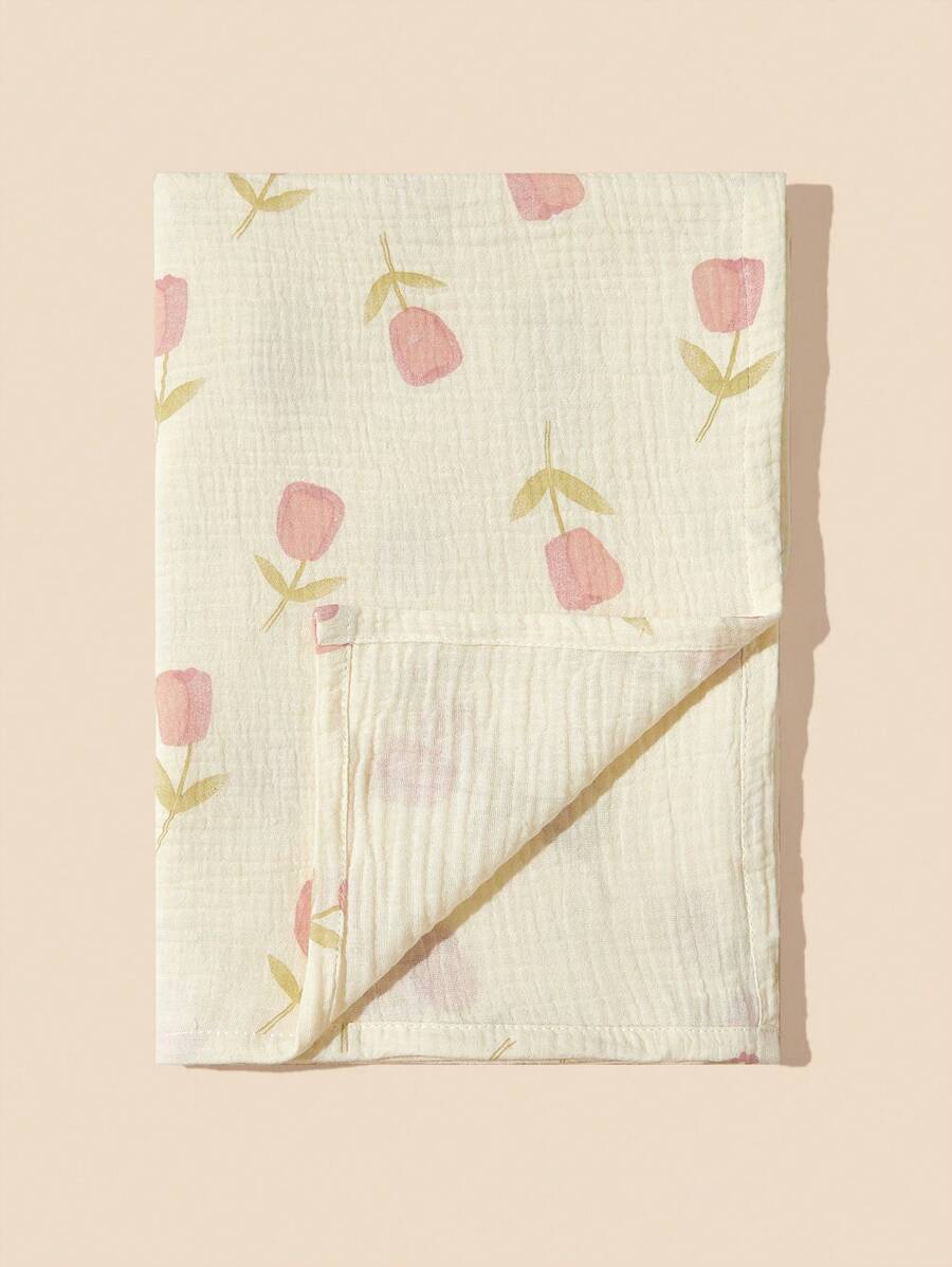 1pc Printed Pattern Soft & Comfortable Breathable Baby Swaddle Blanket - Multicolor - View 1