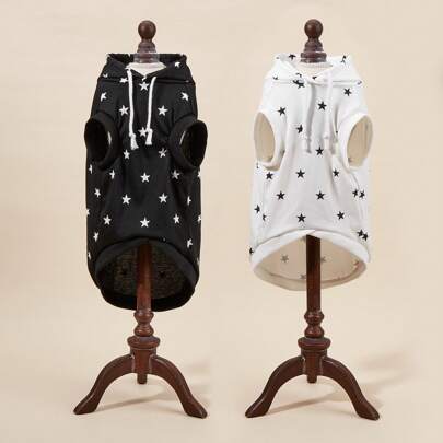 FDOG One Black And White Sleeveless Hooded Pet Hoodie, Suitable For Spring And Summer Outdoor Activities For Small And Medium Cats And Dogs