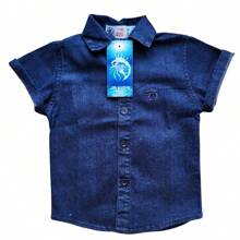 Young Boys Shirts - 深色水洗藍 - 查看 1