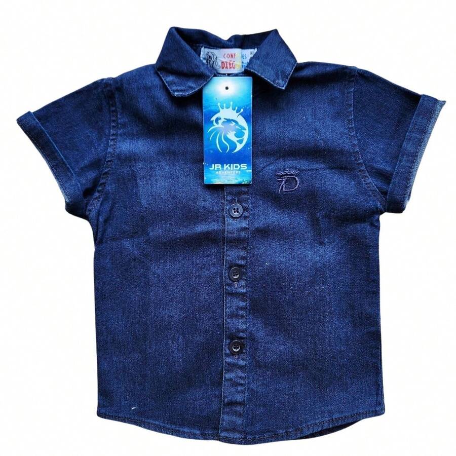 Young Boys Shirts - 深色水洗藍 - 查看 1