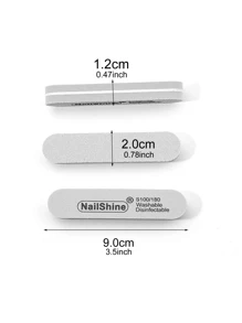 NailSunshine 10片装可水洗迷你海绵指甲锉，100/180目，用于打磨抛光指甲，美甲用品，美甲工具，美甲艺术工具，返校季，指甲，美甲工具（适用于贴片式指甲） - 灰色 - 查看 8