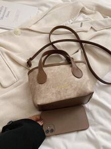 2024 Neuer modischer Damentasche mit Textur, Schulter- und Umhängedesign, einzigartiger Kleinserienhandtasche - Braun - Übersicht 4