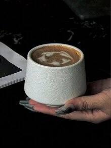 1pc Ceramic Coffee Cup Vintage Coarse Pottery Simple Style Cup For Drinking Coffee, Water, Creative Cup, Basic Cup, Household Coffee Cup, Office Restaurant Cup, Kitchen Utensil School Supplies Back To School