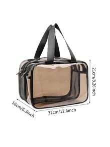 1PC Storage Bag Makeup Travel Bag Make Up Brush Bag Toiletry Bag Transparent Makeup Bag Made Of PVC Material, Hand-Held Toiletry Bag, Cosmetic Storage Bag, Beach Bag, Essential For Traveling Makeup Travel Toiletry Organizer Clear Essentials Gifts Storage Zipper Accessories Nail
