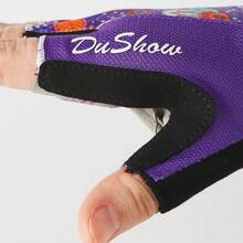 Cycling Gloves Women Purple Hlf Finger Bicycle Gloves Bicycling Gloves Mountain Bike Gloves – Anti Slip Shock Absorbing Padded Breathable Half Finger Short Sports Gloves Accessories For Women Girl - Purple - View 5
