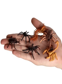 12pcs Realistic Mini Insect & Animal Model Set, Include Grasshopper, Butterfly, Ladybug, Dragonfly, Honeybee - Educational Collection & Display, Christmas/Easter/