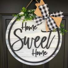 Colgador de puerta de "Home Sweet Home", decoracion de puerta principal, Colgador de puerta de "Home Sweet Home", decor de "Home Sweet Home", decoraciones de "Home Sweet Home", Corona de "Home Sweet Home", Corona de bienvenida para la puerta de entrada, Regalo colgante para la decoración de interiores y exteriores en granjas, bares, salas y hogares.